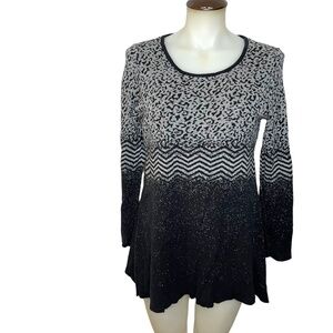 Cheetah Shark Bite Sweater Tunic Top 🖤